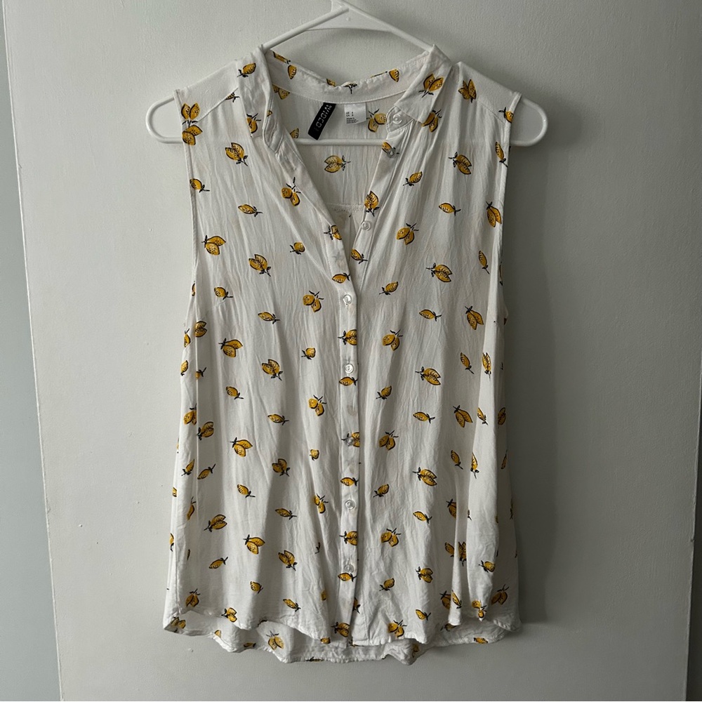 Divided White Mandarin Collar Blouse Relaxed Fit